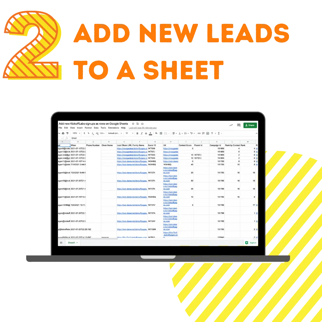Push leads into a spreadsheet.