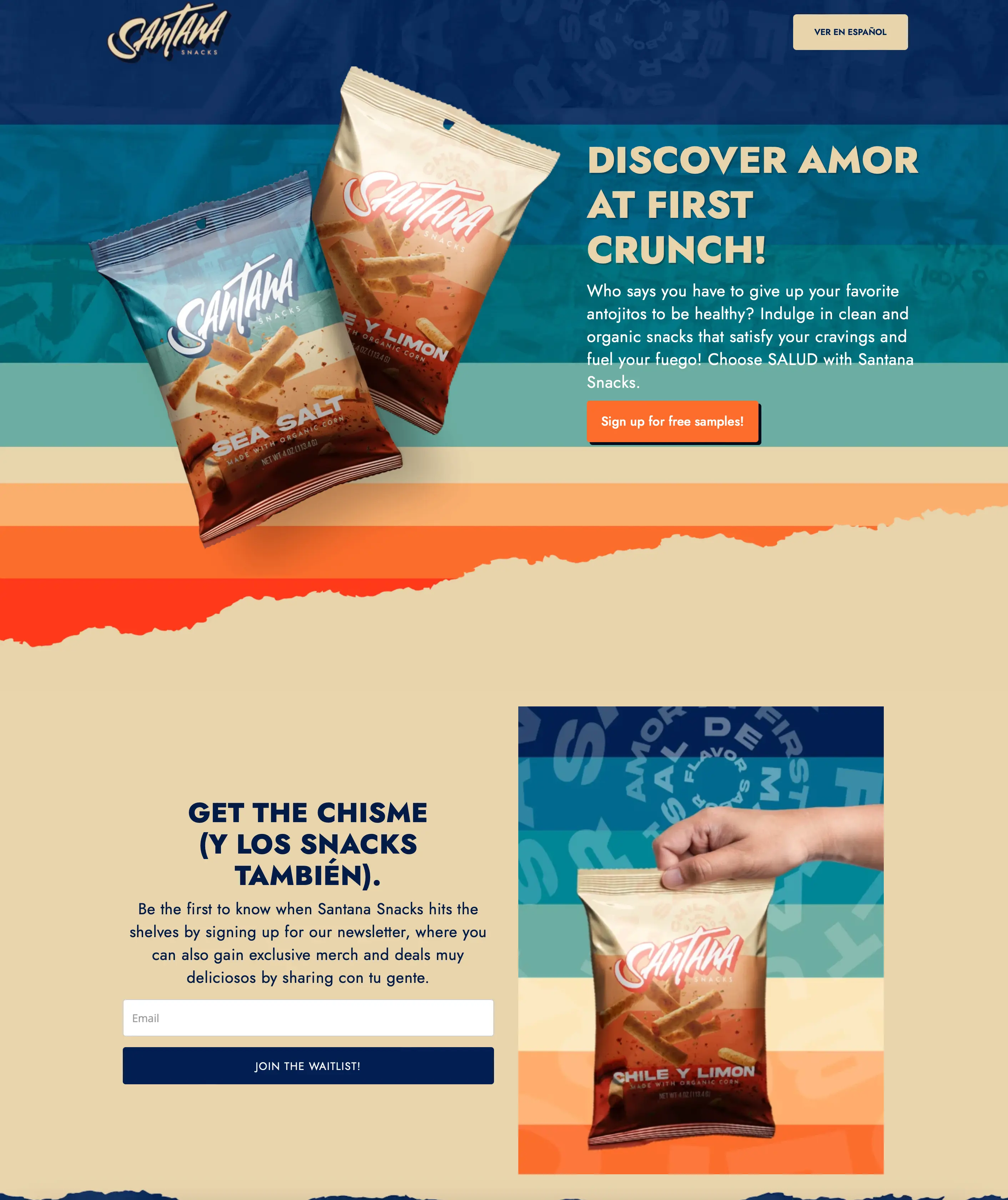 Santana Snacks coming soon landing page