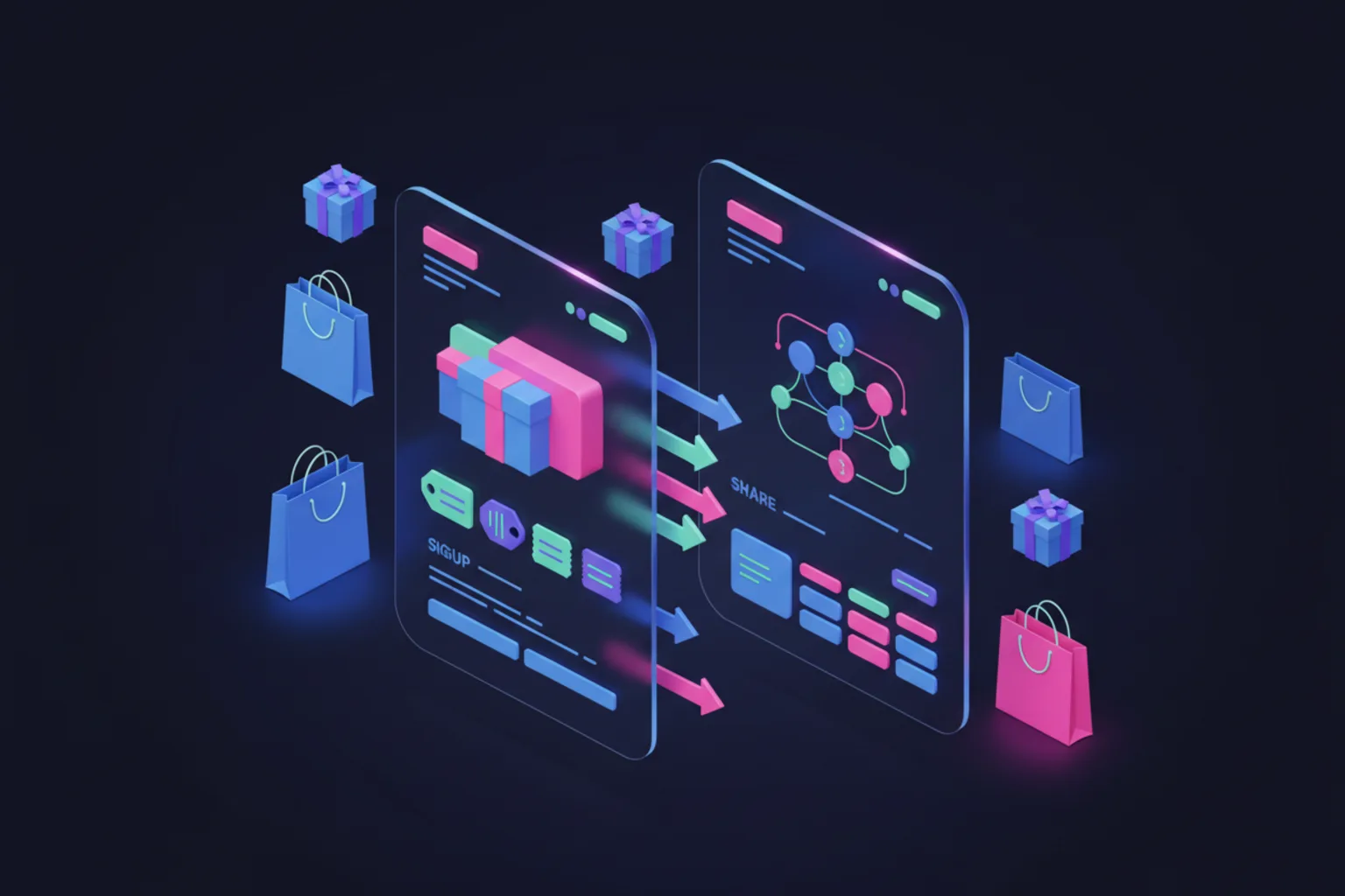 Black Friday giveaway landing page examples showing early access and win-your-wishlist campaign formats.