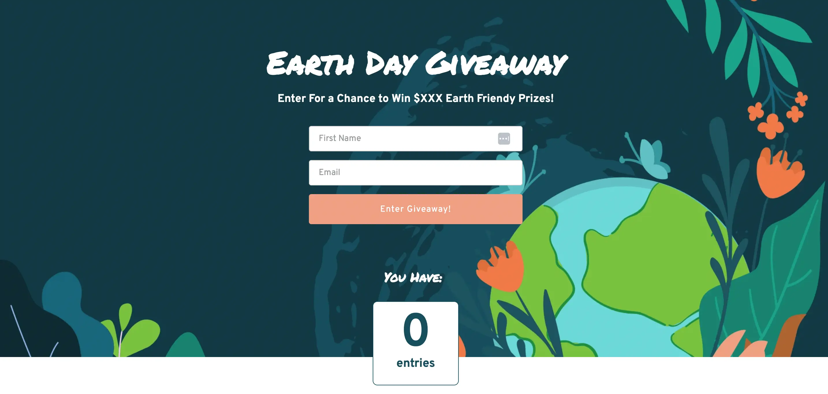 Earth Day landing page