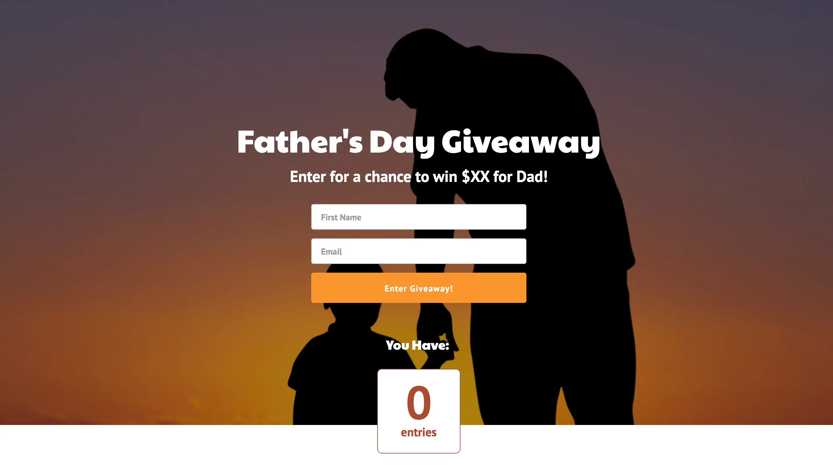 Father's Day landing page template