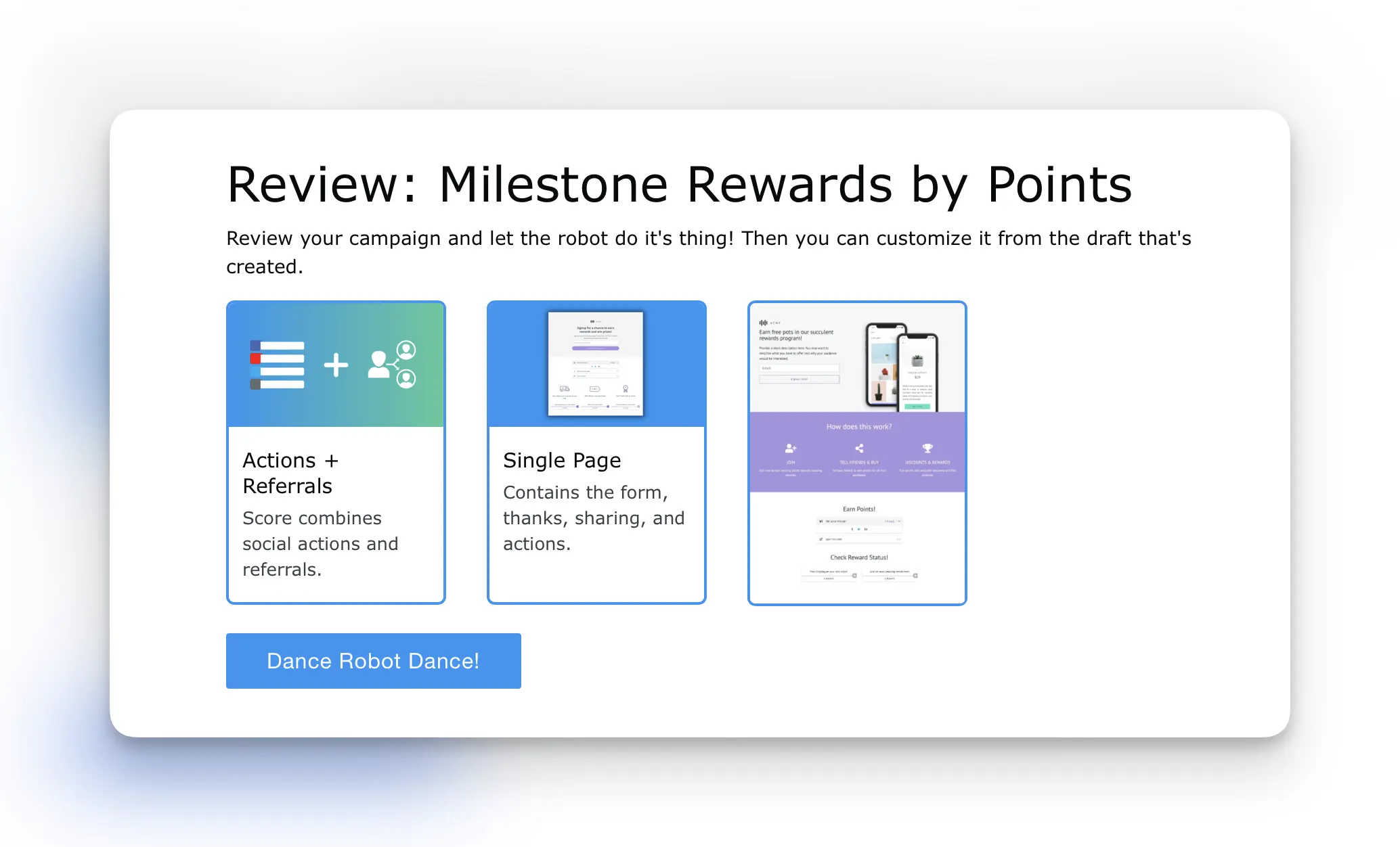 Review referral campaign setup