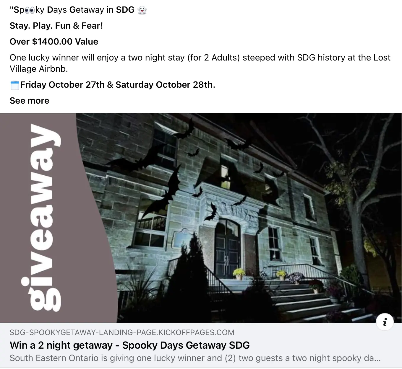 halloween giveaway example