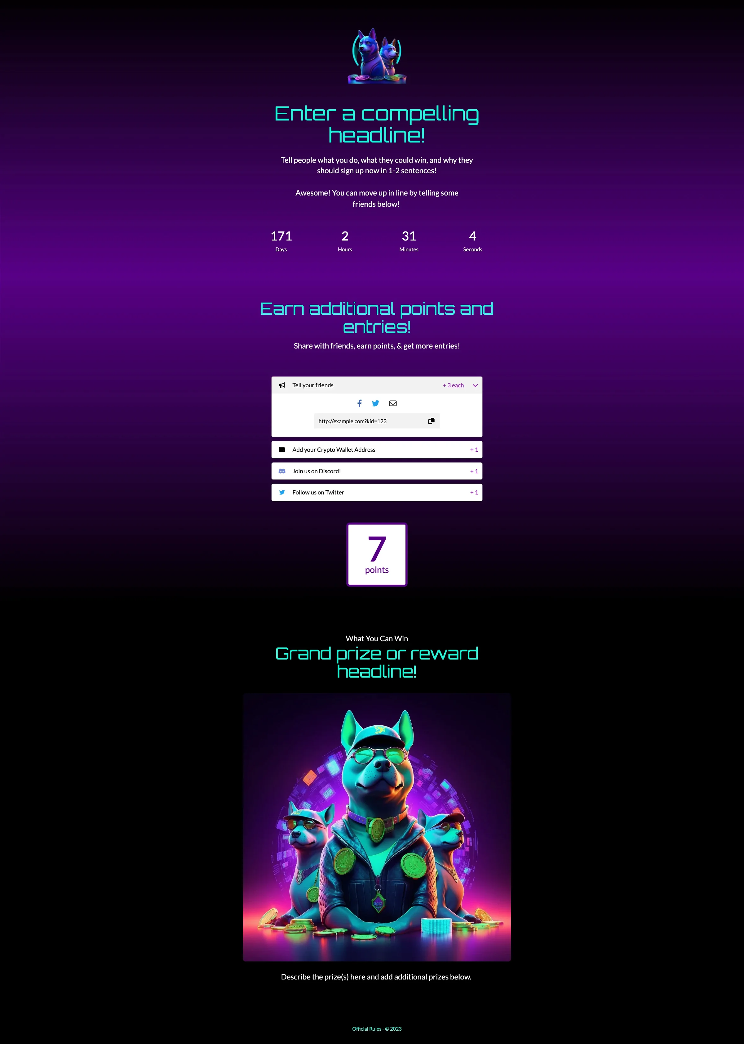 nft giveaway template