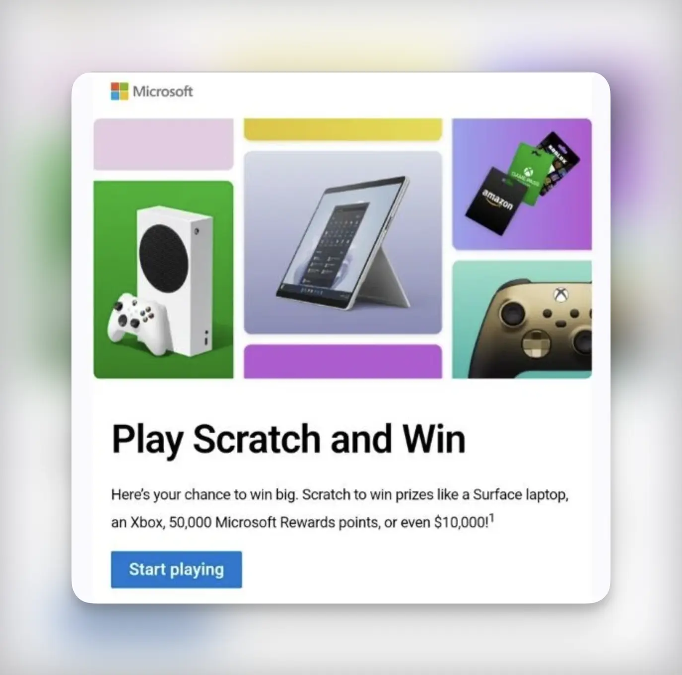 Microsoft instant win campaign