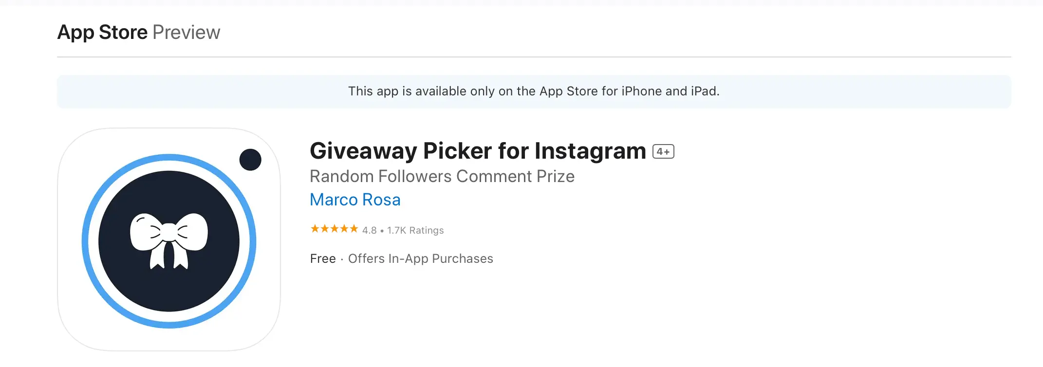 App store Giveaway Picker