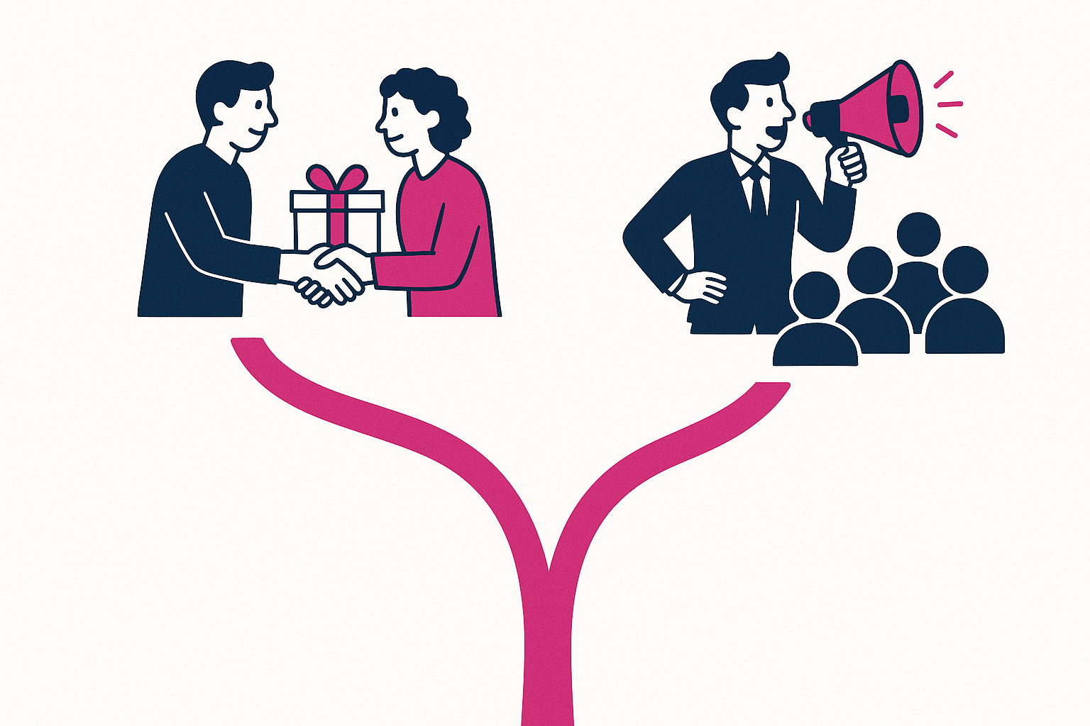 Referral vs affiliate programs comparison illustration