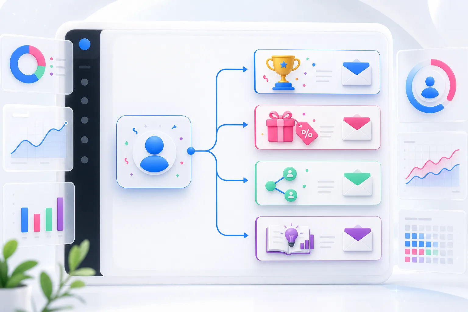 Sweepstakes follow-up email flow from entry to winner announcement and post-campaign offer