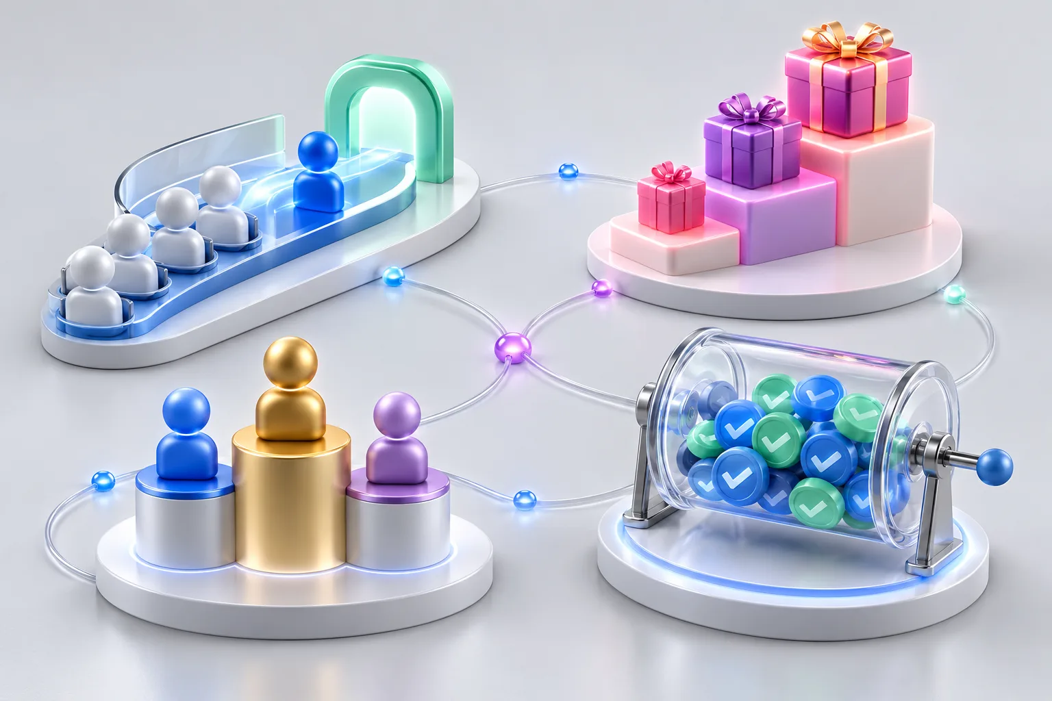 Four referral waitlist incentive models: queue position, milestone rewards, leaderboard status, and giveaway entries