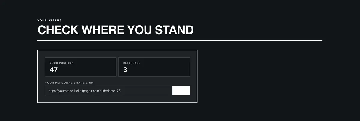 Where you stand: a section of the game launch leaderboard page