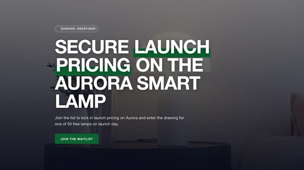 Two reasons to join, up front: a section of the waitlist with a launch giveaway page
