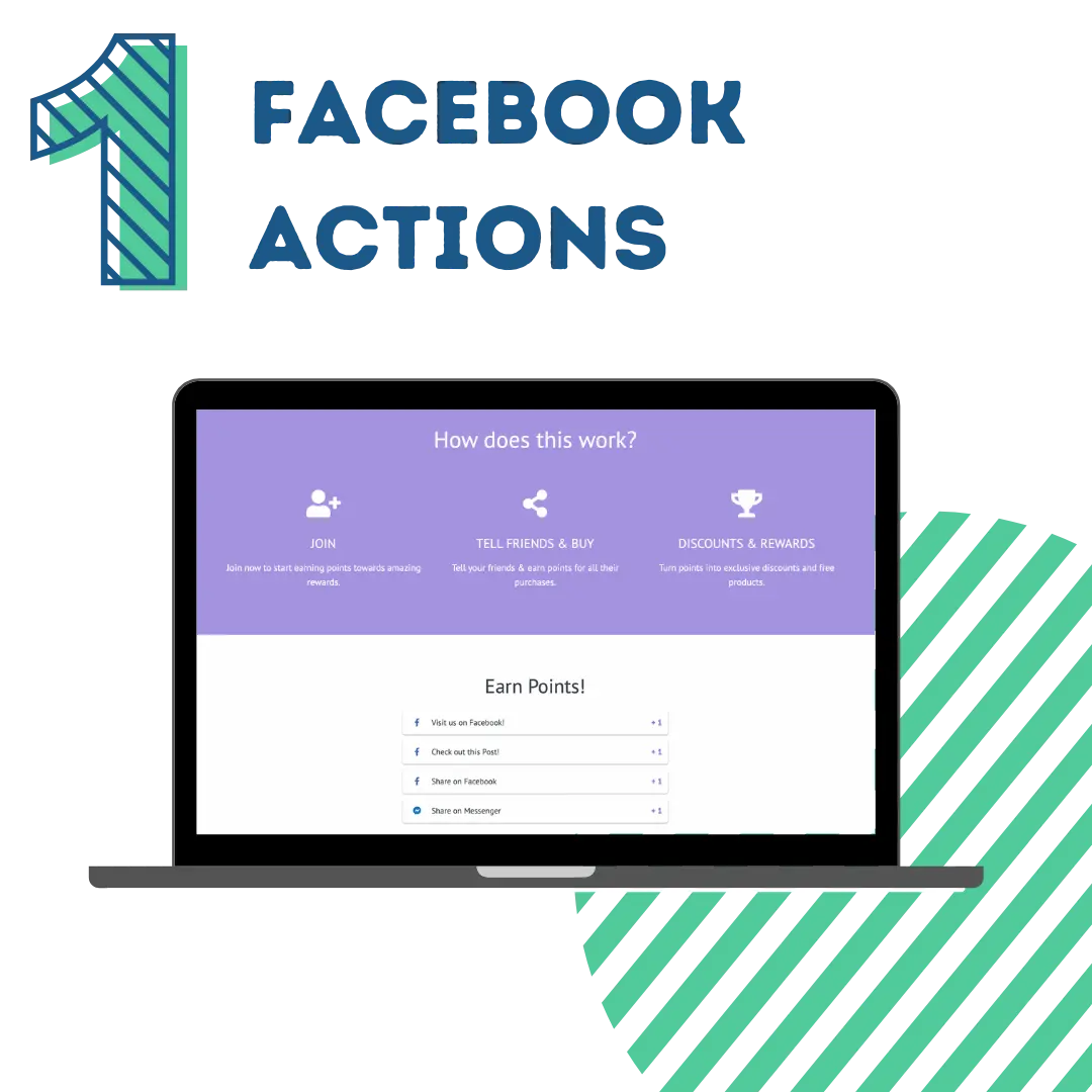 Facebook giveaway actions configured in KickoffLabs