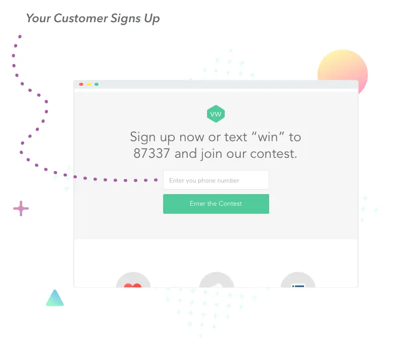 Sign up using a phone number from a landing page