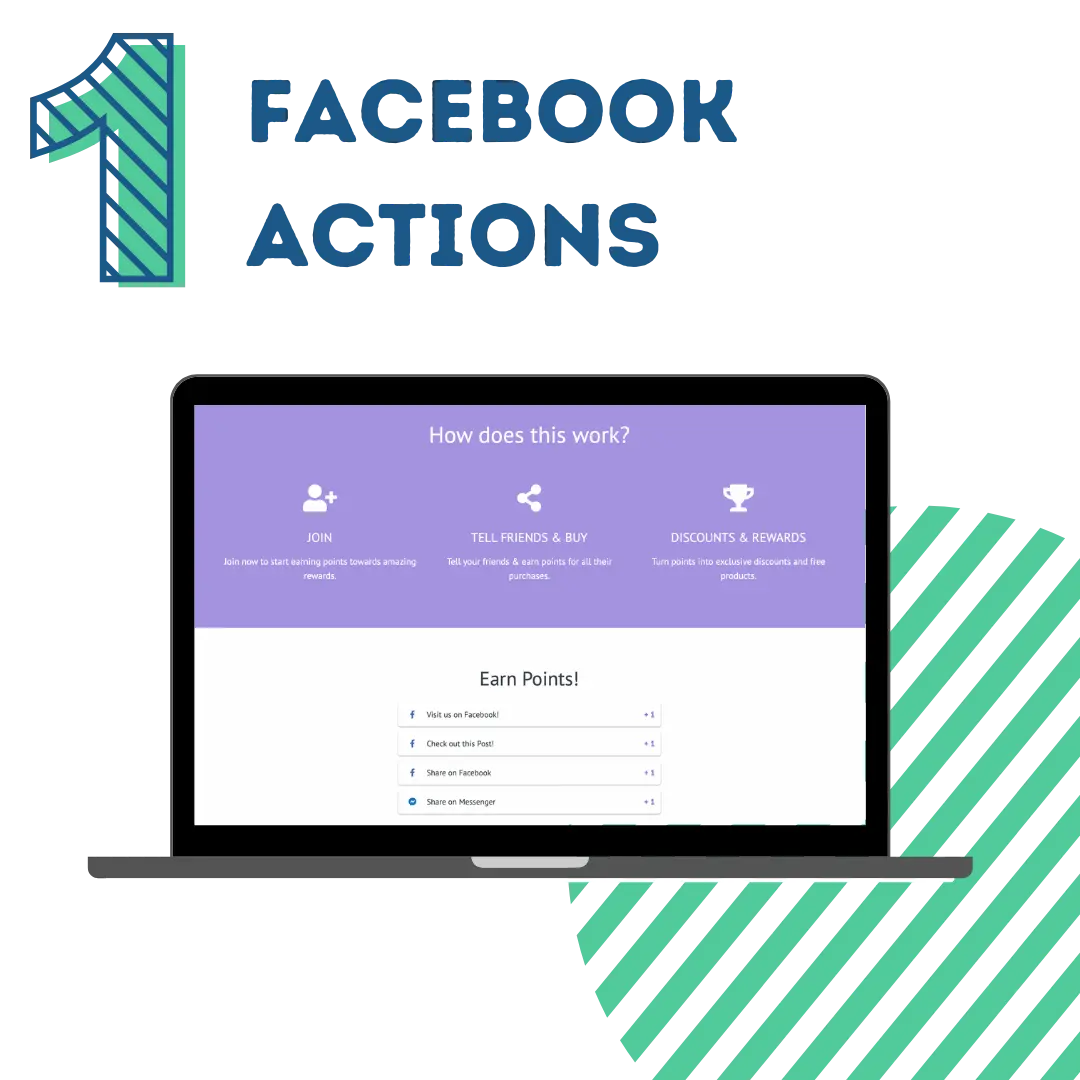 Comeplte Facebook actions for points