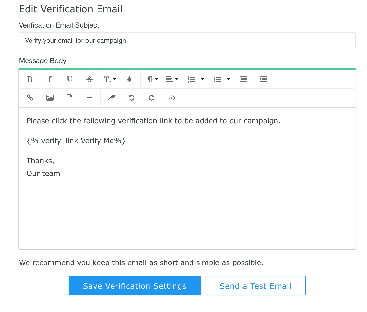 verification mail