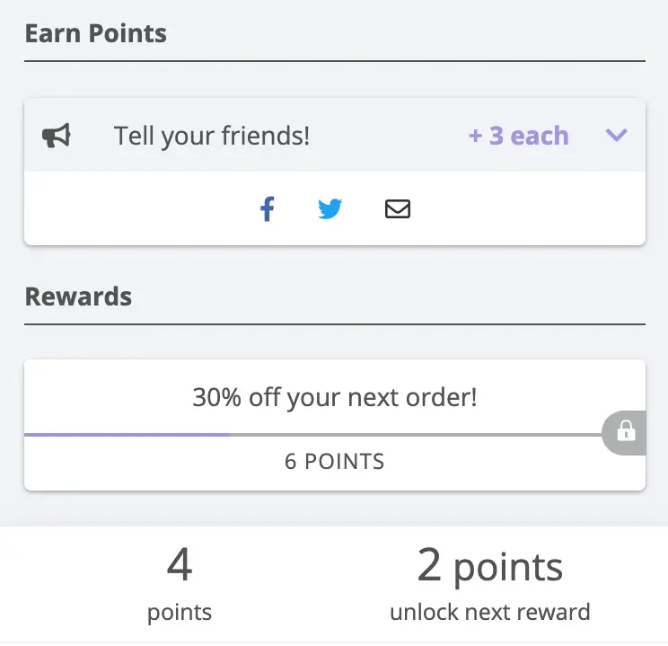 Example Milestone Rewards Program.