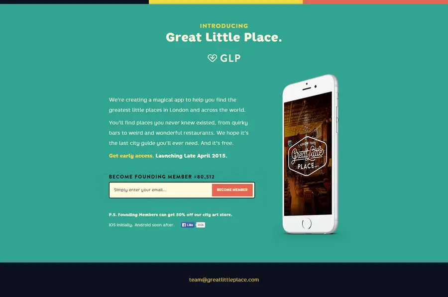 Great Little Place landing page
