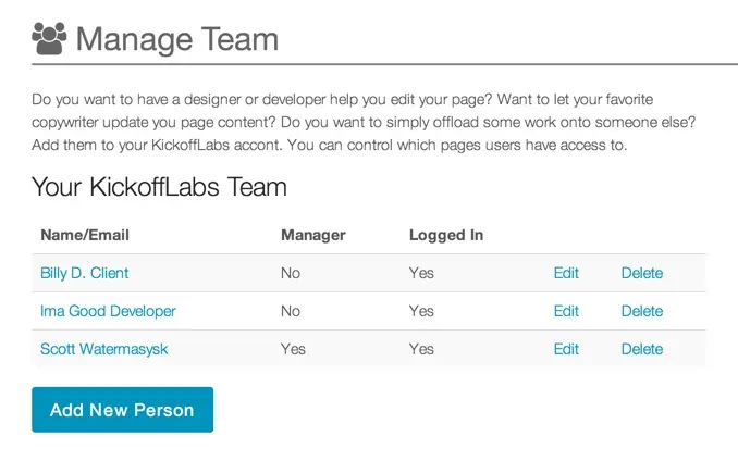 Manage Team