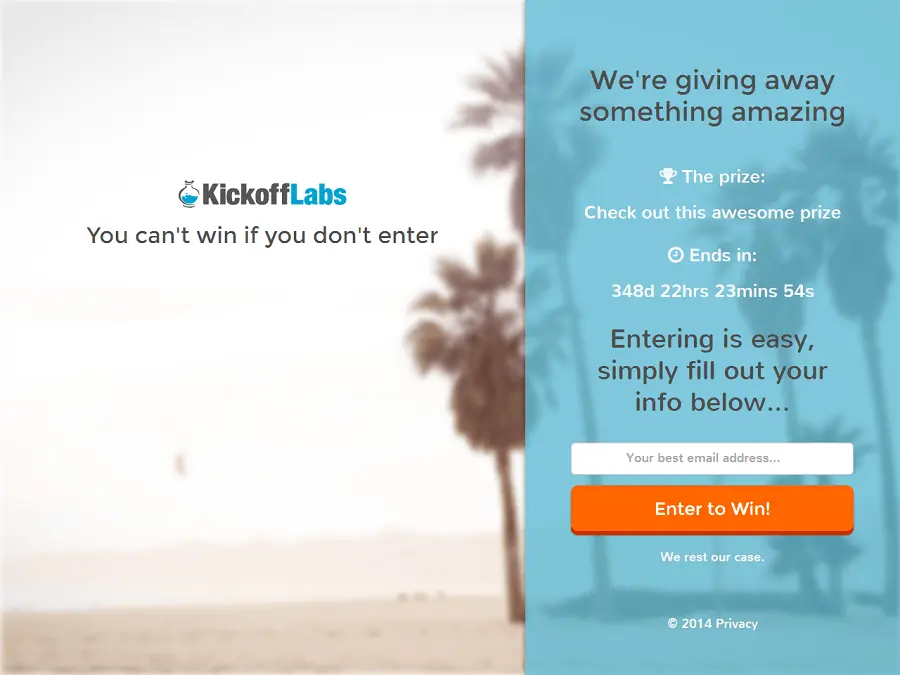 KickoffLabs_Single_Opt-In_Viral_Contest_Theme