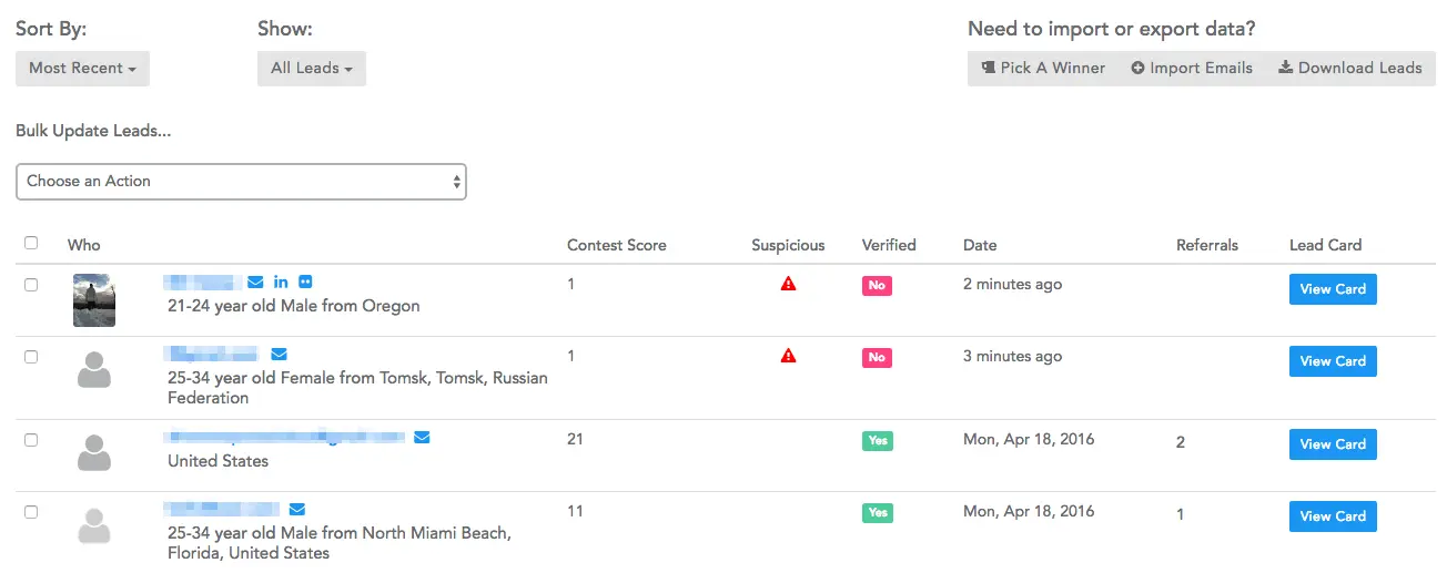 leads reports status flag