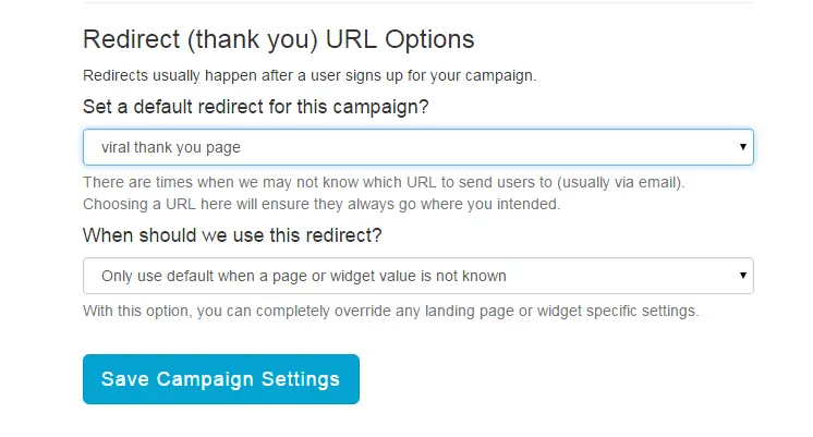 Control redirects from your landing pages to your thank you pages.