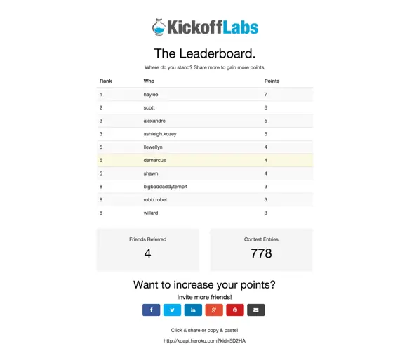 Simple Leaderboard