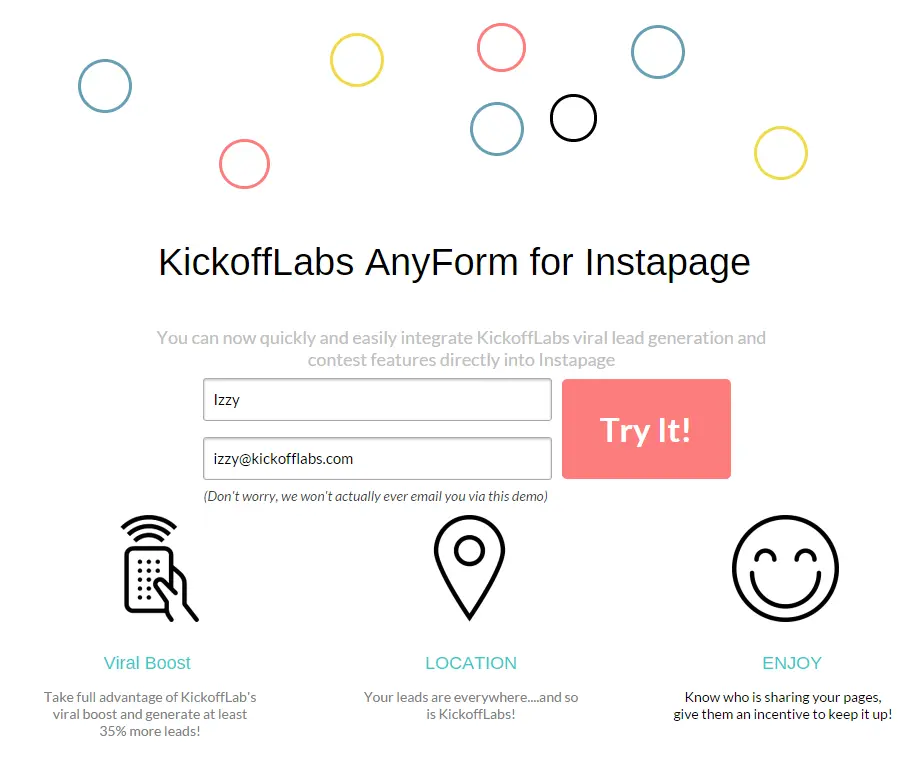 Connect KickoffLabs to your Instapage for a viral boost