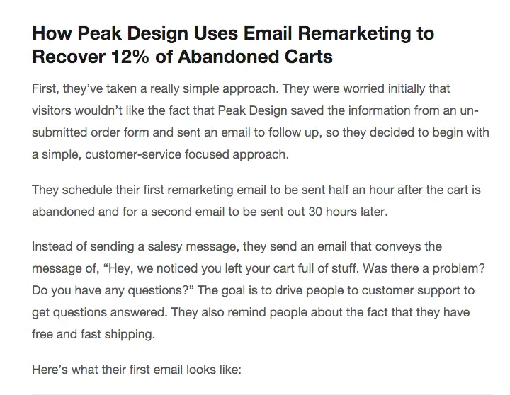 peak 12 percent abndoned carts