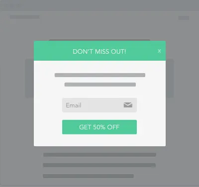 Increase your conversion rate with an exit intent pop up offer