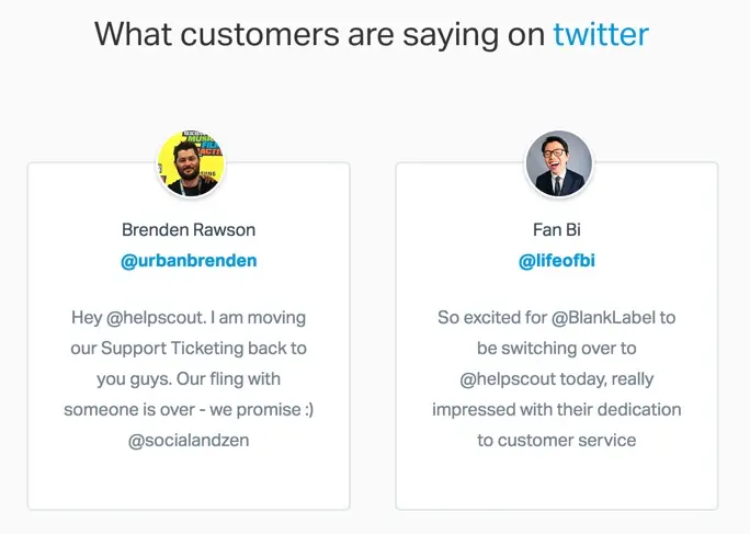 Quotes from twitter customers