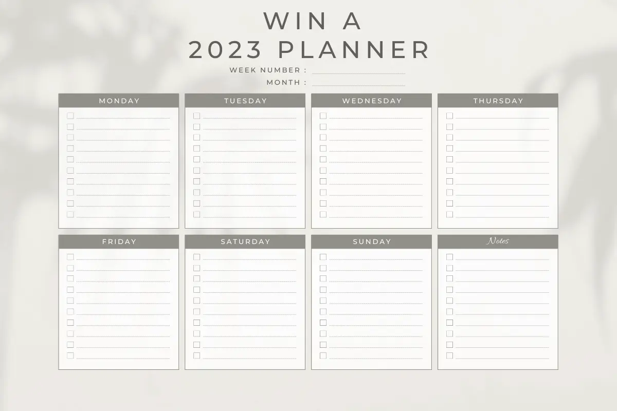 New Year's planner prize